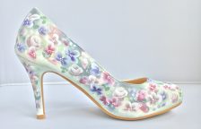 dusky pink floral hand painted shoes